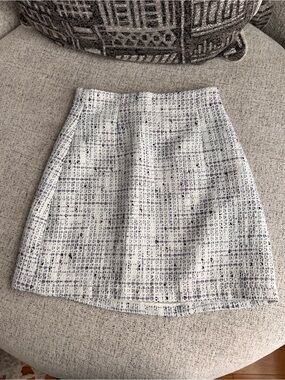 Babaton white tweed skirt